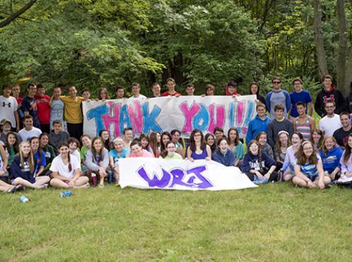 Campers with Thank You WRJ banner