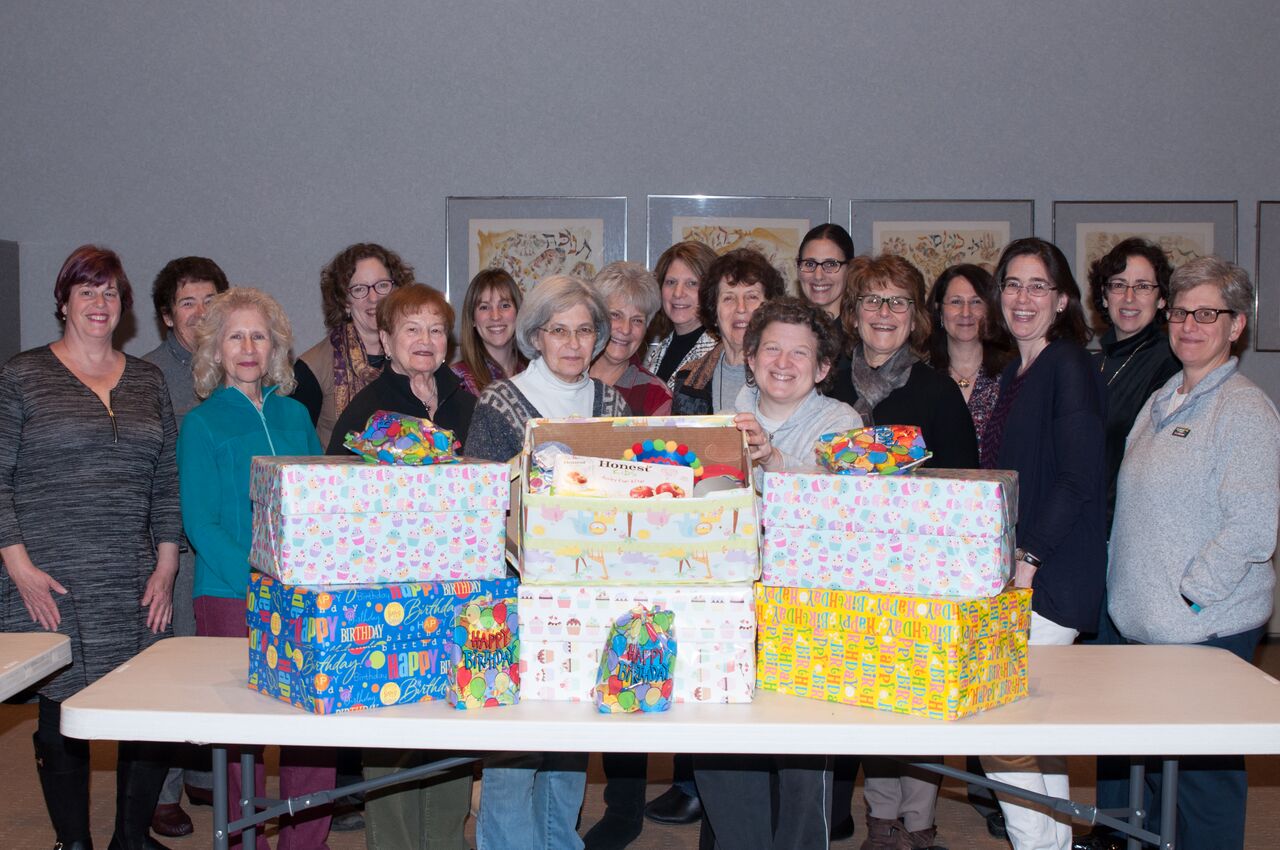 Women with birthday gifts