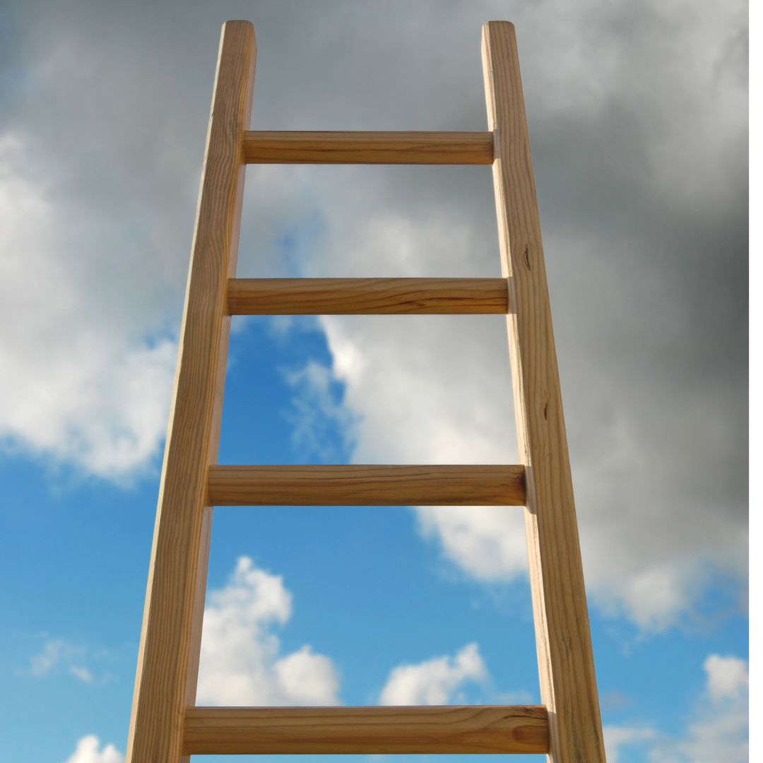 ladder reaching into the clouds