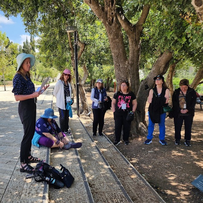 WRJ Karen Goldberg reading a reflection at Yad Vashem