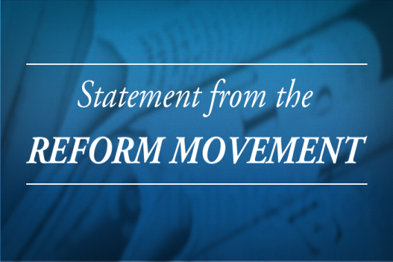 graphic saying "Statement from the Reform Movement"