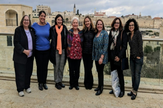 The author (on the left) with other Women of Reform Judaism members in Israel